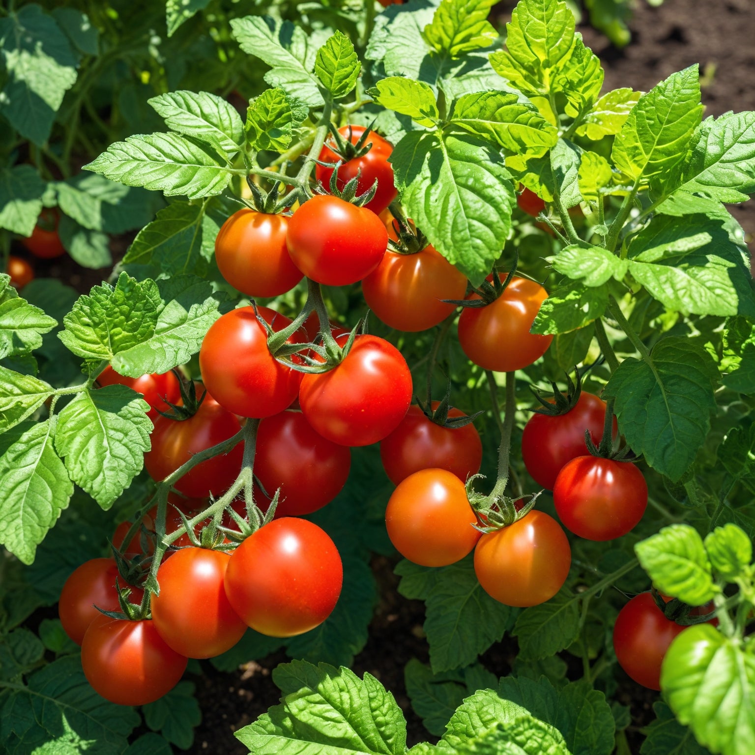 Close of up Sweetie Cherry Tomatoes growing