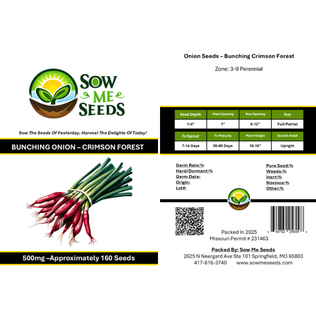 Onion Seeds - Bunching Onion - Crimson Forest