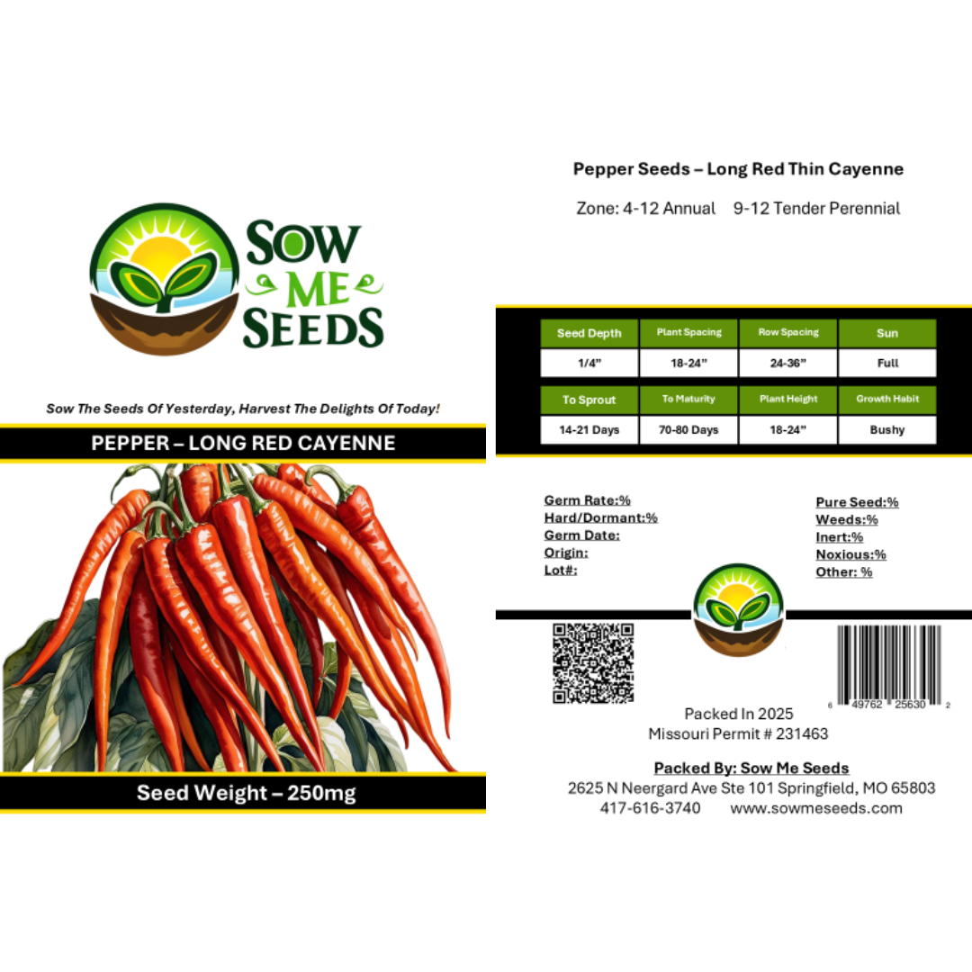 Pepper Seeds  – Cayenne Long Red Thin Hot