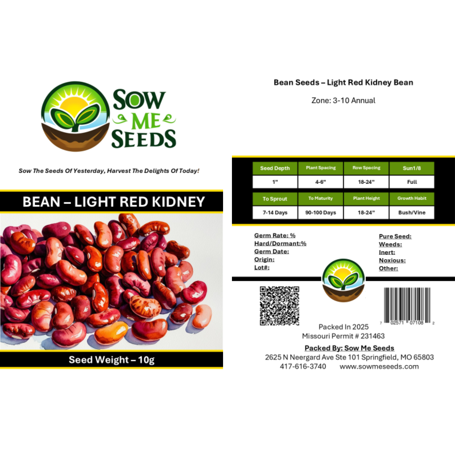 Bean Seeds - Light Red Kidney