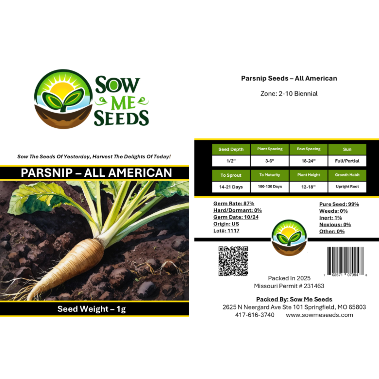 Parsnip Seeds – All American