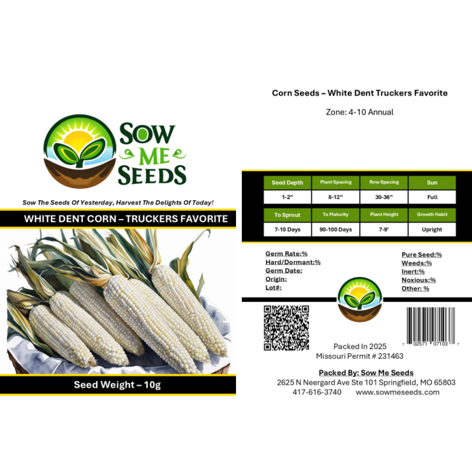 Corn Seeds – White Dent Trucker’s Favorite