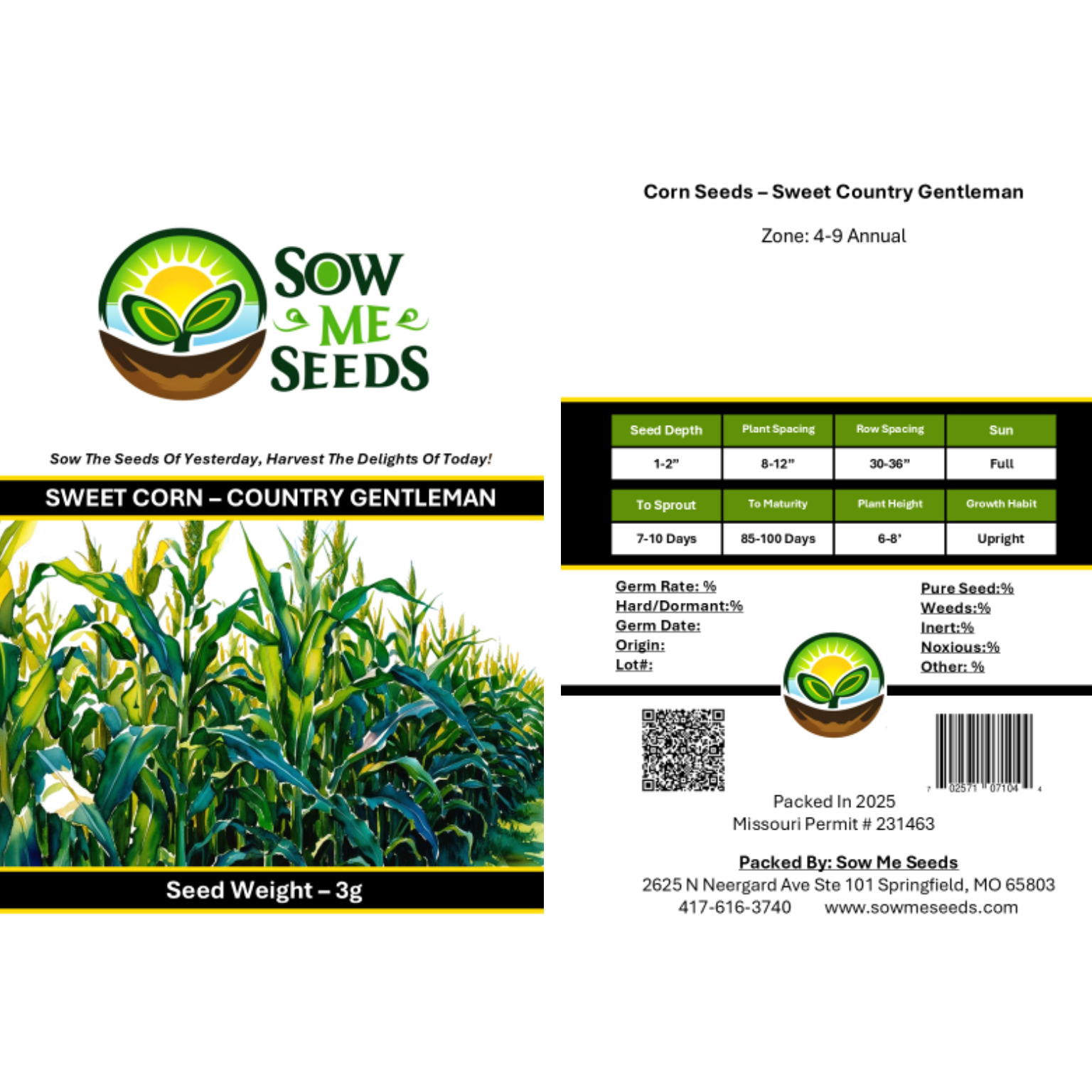 Corn Seeds – Sweet Country Gentleman