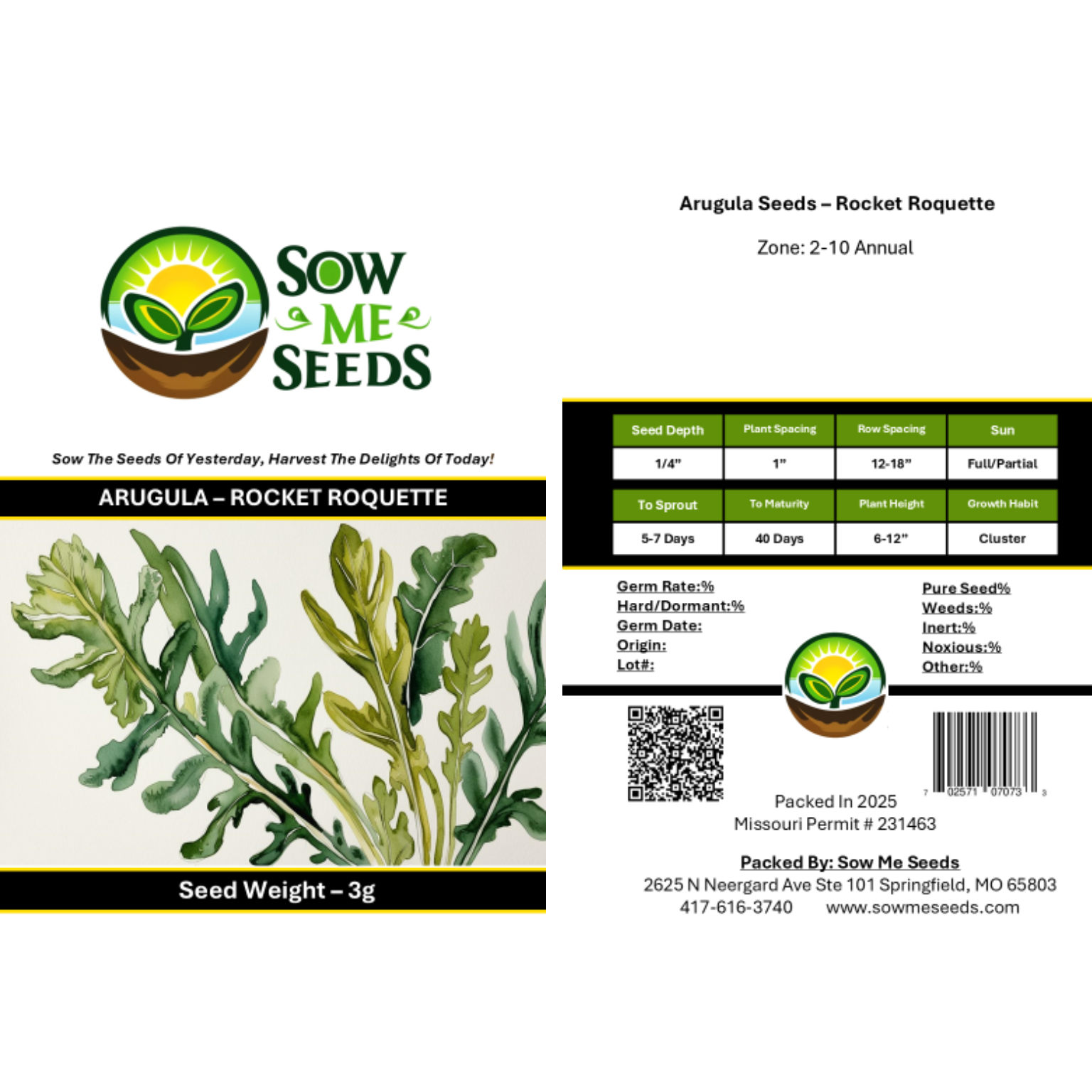 Arugula Seeds – Rocket Roquette