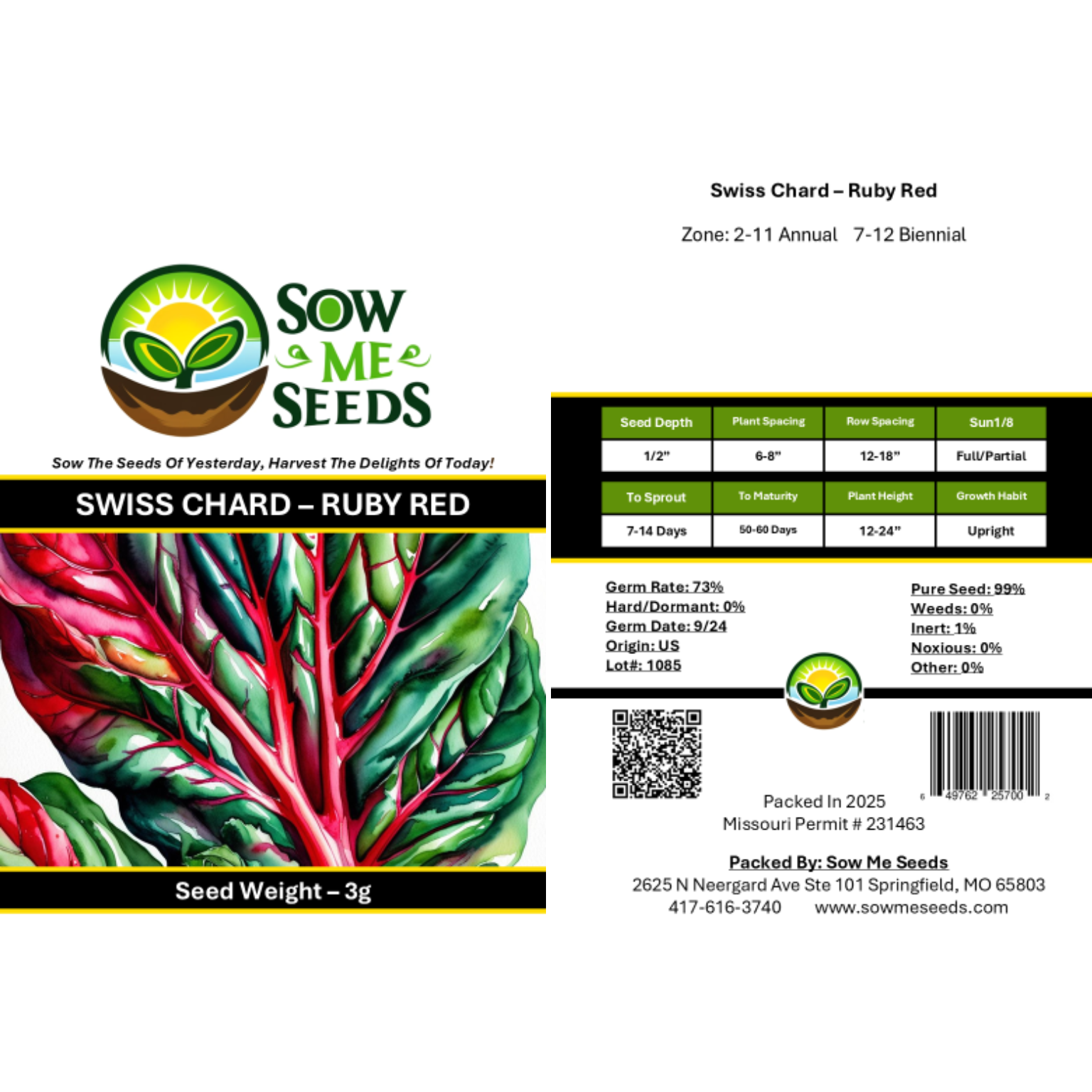 Swiss Chard Seeds – Ruby Red