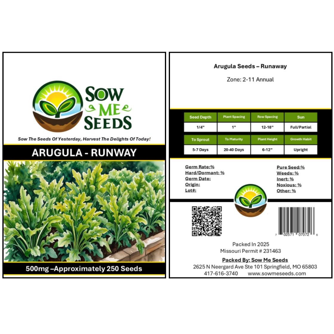 Runway Arugula – Heirloom Culinary Herb Garden Seeds