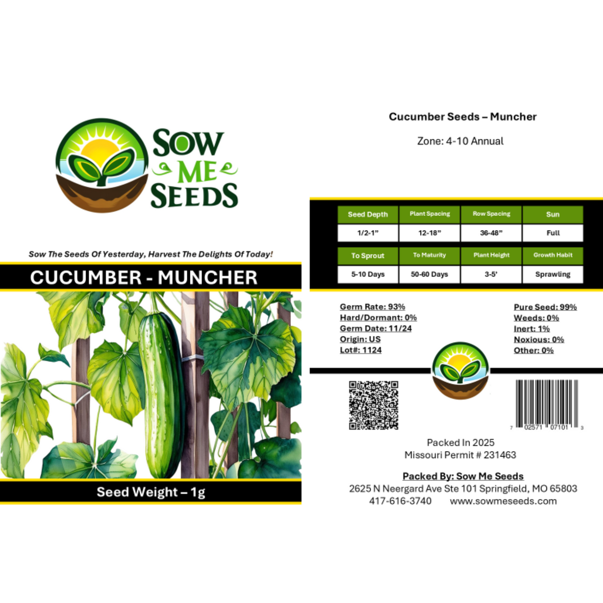 cucumber seed planting spacing Cucumber Seeds – Muncher – Sow Me Seeds